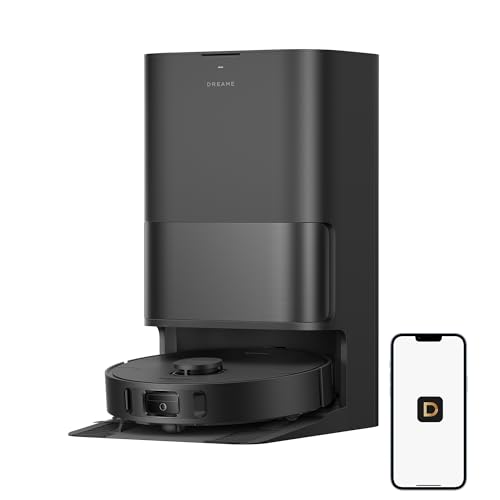 DREAME D30 Ultra CE Robot Vacuum and Mop with Auto Dust Emptying, 25,000Pa Suction, 0.41in Mop Lifting, Multifunctional Base Station, Mop Self-Washing, Smart Obstacle Avoidance, Black