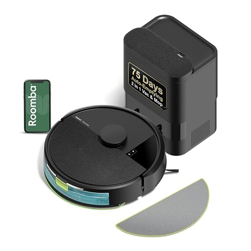 iRobot Roomba 105 Combo Robot Vacuum & Mop with AutoEmpty Dock - Self-Empties for 75 Days, Intense Power-Lifting Suction, LiDAR Navigation, Multiple Cleaning Modes, Avoids Mopping Carpet