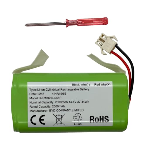 Replacement Battery for Ecovacs Deebot N79 N79S 500 DN622 DN622.11 Eufy RoboVac 11 11S 11S Max 12 15C 15C Max 15T 25C 30 30C Max 35C G10 Hybrid G20 G30 Edge G30 Hybrid R500 R450 2600mAh 14.4v OEM BYD