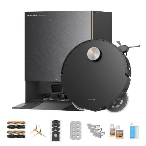 DREAME X60 Max Ultra Complete Robot Vacuum and Mop, Upgraded from X50 Series, 3.13in (7.95cm) Ultra-Thin Design, 35,000Pa Suction, Self Emptying&Refilling, Mop Self-Cleaning, 280+ Obstacle Avoidance