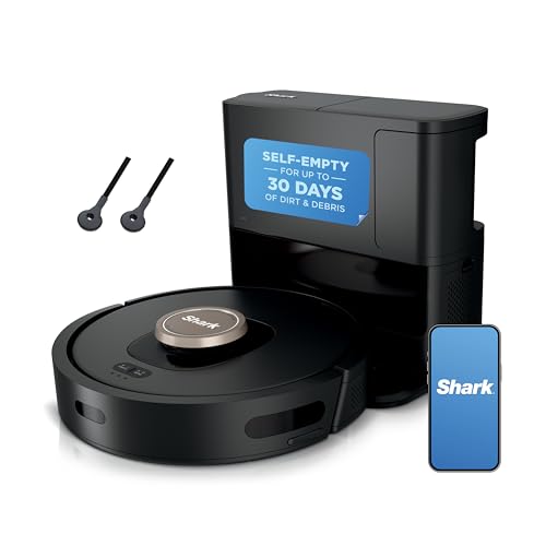 Shark AV2501AE AI Robot Vacuum with XL HEPA Self-Empty Base, Bagless, 60-Day Capacity, LIDAR Navigation, Perfect for Pet Hair, Compatible with Alexa, Wi-Fi Connected, Carpet & Hard Floor, Black