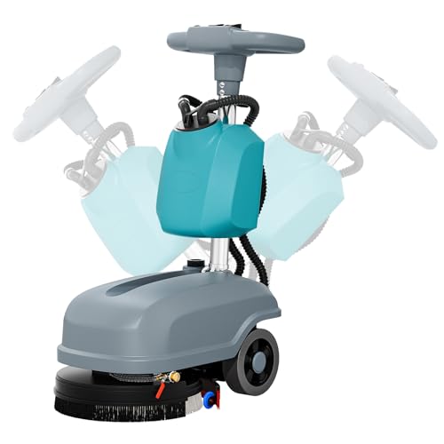 C4 15" Walk-Behind Commercial Floor Scrubber Machine, 500W Motor