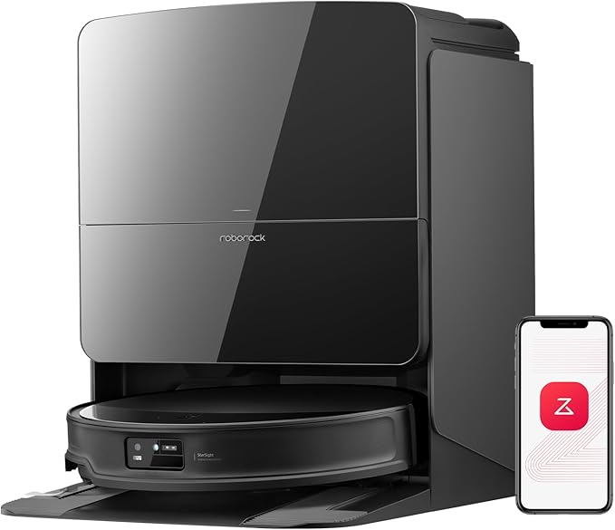 roborock Saros 10R Robot Vacuum and Mop, 22,000 Pa Suction, Zero-Tangling, 3.14’’ Ultra Slim, FlexiArm Riser Technology for Carpet & Floor, Corner & Edge Cleaning, Self-Emptying, H
