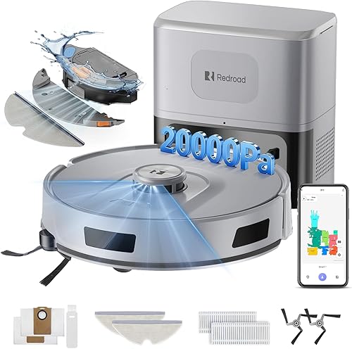 Redroad Robot Vacuum 20,000 Pa Robot Vacuum Mop,120Day Self Emptying V — Build quality and design details up close