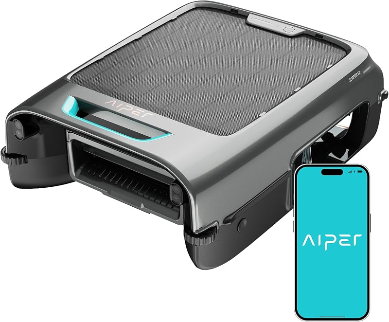 AIPER EcoSurfer S2 Solar Powered Pool Surface Skimmer Robot with APP